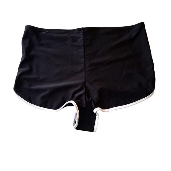 Black Swim Shorts with White Trim 2X - Picture 2 of 9
